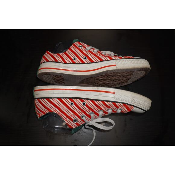 Converse All Star Candy Cane Stripe Low Top Shoes Red Green Unisex Men 7 Women 9 - Picture 10 of 13